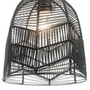 10" 1-Light Zola Pendant Light Rattan Black
