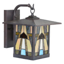 River of Goods Natural Stained Glass and Oil Rubbed Bronze 1-Light Outdoor Lantern Wall Sconce