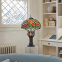 36" H Poppies Tiffany-Style Stained Glass Table Lamp
