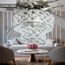52"W LED Olivia 5-Blade Beaded Braid Wedding Band Ceiling Fan