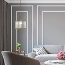 13" W Trudie Clear and Gold Glass and Metal Pendant Light