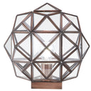 12.5" H Bronze & Clear Geometric Globe Shade Accent Lamp - River of Goods