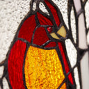18.5"H Northern Cardinal Songbird Stained Glass Window Panel