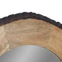 30.5" Dashley Round Wood and Glass Wall Mirror