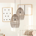 Alessia River of Goods Brass Metal Cone-Shaped Woven Pendant Lamp