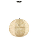 19" W Estelle Bohemian Ivory Jute Globe Shade Pendant