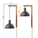 28.5" H Gwen Industrial Indoor Plug In Wall Sconce with Black Dome Shade