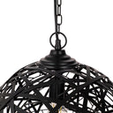 Magnolia 16.25"W Modern Black Abstract Globe Metal Pendant Light