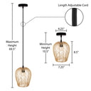 Lucinda 7.25"W Modern Gold Woven Metal Pendant Light