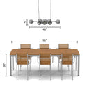 48" L 8-Light Degas Black Metal and Smoked Glass Chandelier