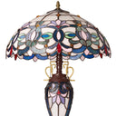 24.5" H Victorian Ivory Dome Shade Double Lit Tiffany-Style Stained Glass Table Lamp