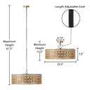 23.5"W Bryar Brass and Crystal 3-Light Chandelier