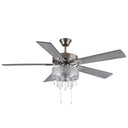 52"W LED Roxsie 5-Blade Crystal LED Chandelier Ceiling Fan