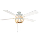 52"W Wooden Chandelier 5-Blade LED Ceiling Fan