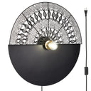 24" H Modern Black Indoor Plug In Wall Sconce