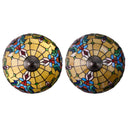 24" H Margaret Double Lit Amber Tiffany Style Stained Glass Table Lamp