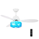 42" W Bergen LED Indoor Iridescent Blue and White Ceiling Fan with Remote Control