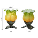 6.25" H Green and Orange Glass Tulip Accent Lamp
