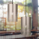 Fatima 8"W Silver Cutout Drum Pendant Light