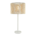 Sasha River of Goods White Metal and Tan Wood 25-Inch Table Lamp