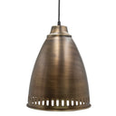 13"H Pierced Brushed Metal Cone 1-Light Pendant