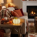 9"H Patch the Pumpkin Stained Glass Accent Lamp