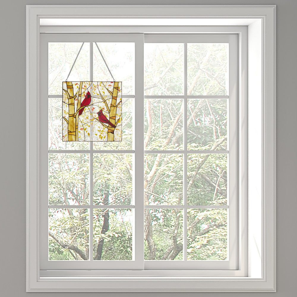River of Goods Cardinals Stained Glass Window Panel - Thumbnail 5