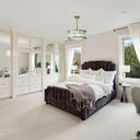 17" W Angelina Gold Metal and Beveled Glass Pendant