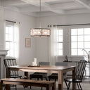 8"H Dixsie Woodgrain Finish Metal Caged Farmhouse 4-Light Chandelier