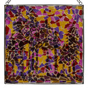 12" W Colorful Mosaic Landscape Stained Glass Window Panel