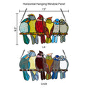 9.5"H Birds in Love Stained Glass Window Panel