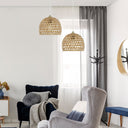 10.25"W Natural Bamboo Pendant Light Globe Shade