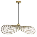 15.75" W Jessica Industrial Brass Woven Disk Shade Pendant