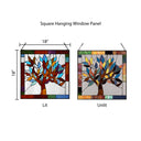 18"H Tiffany Style Stained Glass Mystical World Tree Window Panel