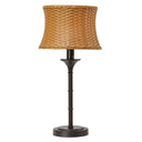 25.25"H Outdoor and Indoor Basket Weave Table Lamp