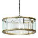 17" W Angelina Gold Metal and Beveled Glass Pendant