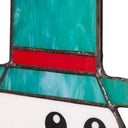 12" H Tiffany-Style Spirited Holiday Snowman Stained Glass Window Panel