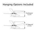 52"W Isabella Brass 4-Blade LED Ceiling Fan