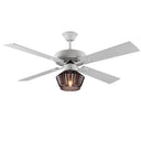 Eva River of Goods Remote Controlled Chocolate Ribbed Glass Shaded 1-Light 52-Inch Ceiling Fan