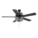 52"W LED Caged Clear Crystal Ceiling Fan with Remote Control