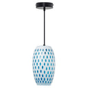 6" W Austin Glam White and Blue Glass Globe Shade Pendant Light