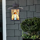 River of Goods Natural Stained Glass and Oil Rubbed Bronze 1-Light Outdoor Lantern Wall Sconce
