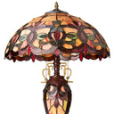24.5" H Victorian Amber Dome Shade Double Lit Tiffany-Style Stained Glass Table Lamp