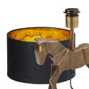 17.75 H Gold Origami Horse Base Table Lamp with Black Drum Shade - River of Goods