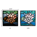 4.75" W Blue Pond Lily Stained Glass Candle Holder