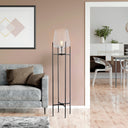 Leticia River of Goods Black Metal and Clear Glass Bowl 61-Inch Floor Lamp