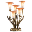 20"H Hand Blown Glass 5 Calla Lily Uplight Accent Lamp -On