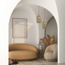 12" W Industrial Gold Mesh Oval Shade Pendant Light