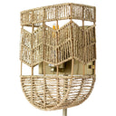 25.75"H Brushed Gold Iron Wall Sconce with Hemp Rope Shade