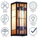 16.25"H Multicolored 1-Light Mission Style Outdoor Sconce
